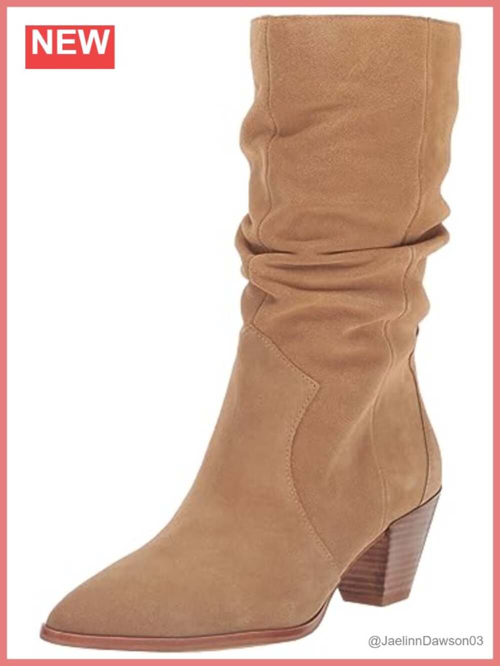 Suede Mid-Calf Pull On Pointed Toe Cone Heel Equestrian Boot